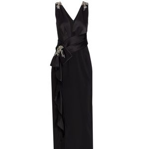 MARCHESA NOTTE Embellished Satin Evening Gown